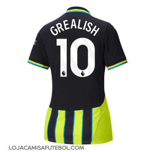 Camisa de Futebol Manchester City Jack Grealish #10 Equipamento Secundário Mulheres 2024-25 Manga Curta